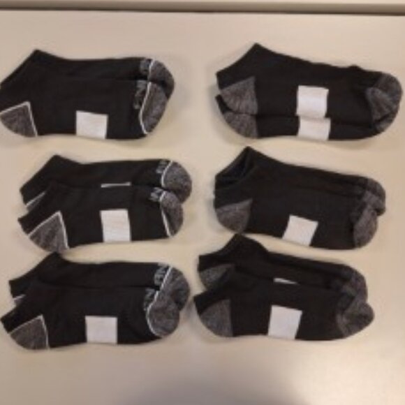 AND1 no show socks. Bundle of 6. Black with grey accents. - Picture 1 of 2